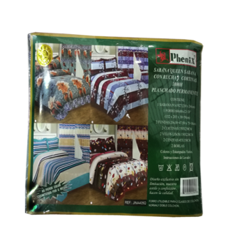 JINA405K PHENIX SABANA QUEEN SABANA CON RUCHA Y CORTINA